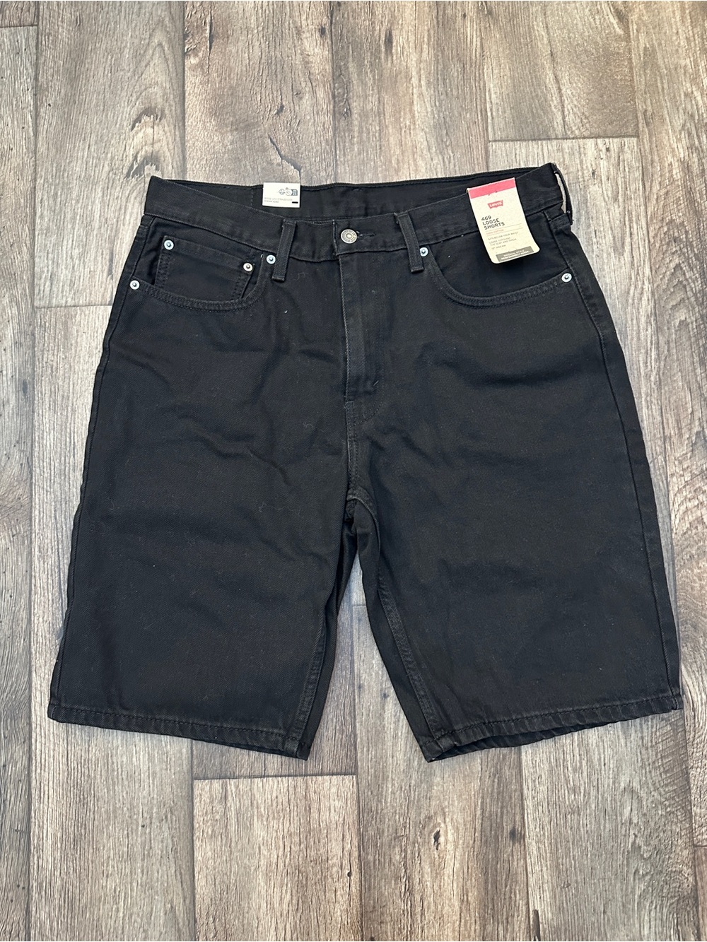 Levis 469 Loose 100% Cotton Denim Shorts Men’s Size 34 Black